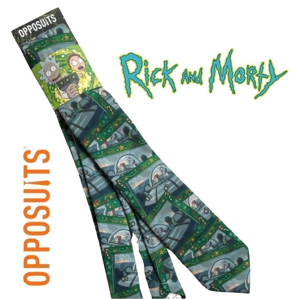 Rick and Morty Adult Swim Opposuits Holiday Mens Neck Tie Polyester NWT